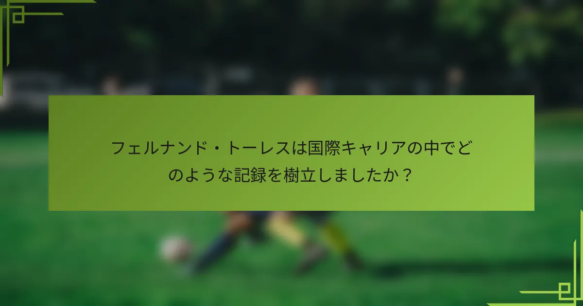 フェルナンド・トーレスは国際キャリアの中でどのような記録を樹立しましたか？