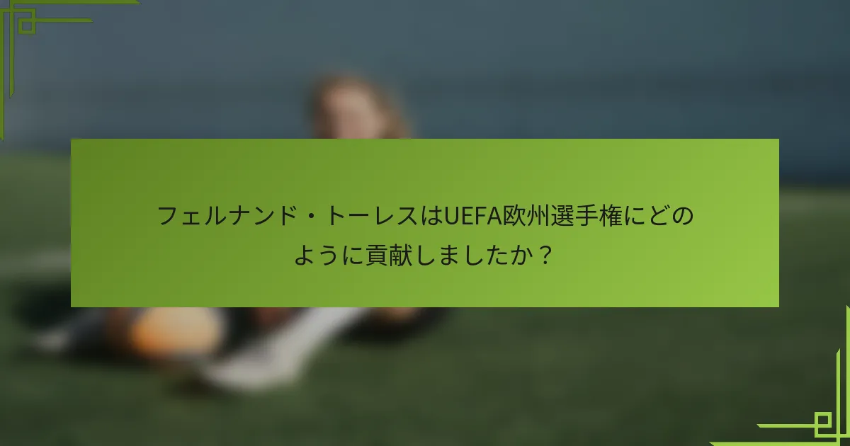 フェルナンド・トーレスはUEFA欧州選手権にどのように貢献しましたか？